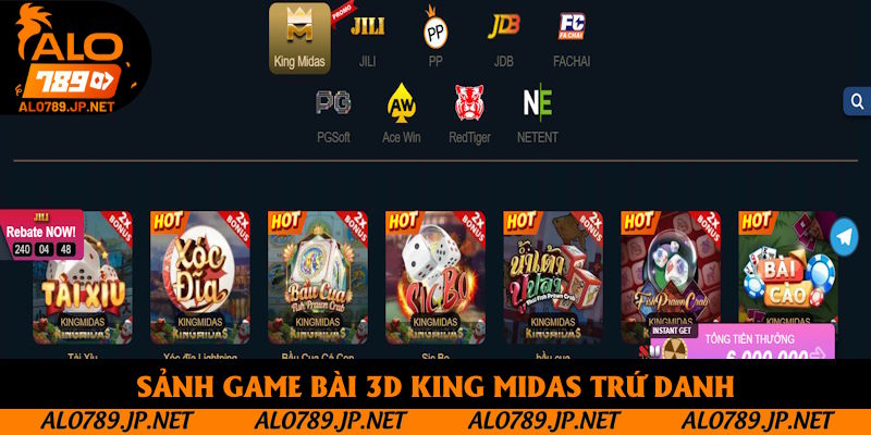 Sảnh game bài 3d King Midas trứ danh